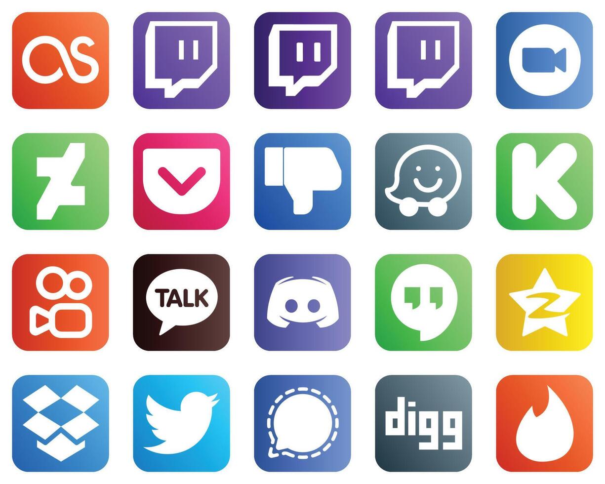 20 Versatile Social Media Icons such as text discord dislike kakao talk and funding icons Fully editable and versatile vector