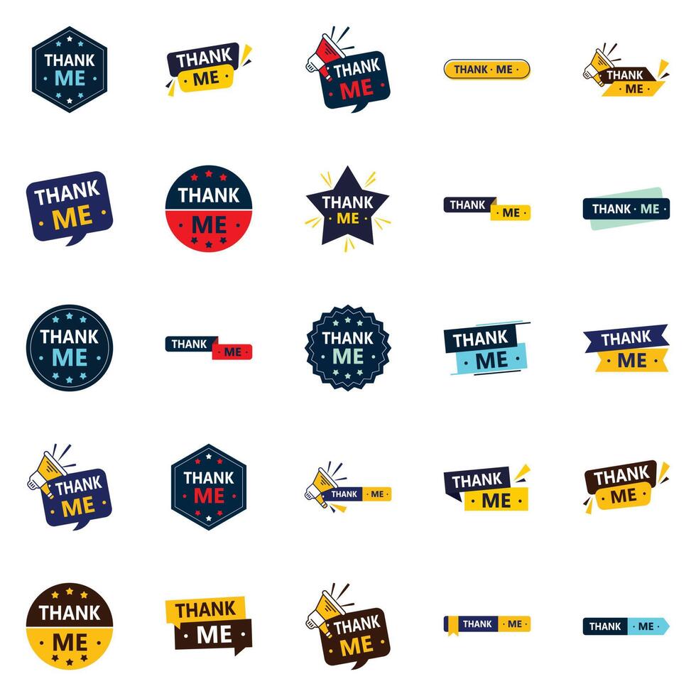 25 Creative Thank Me Banners to Show Your Appreciation vector