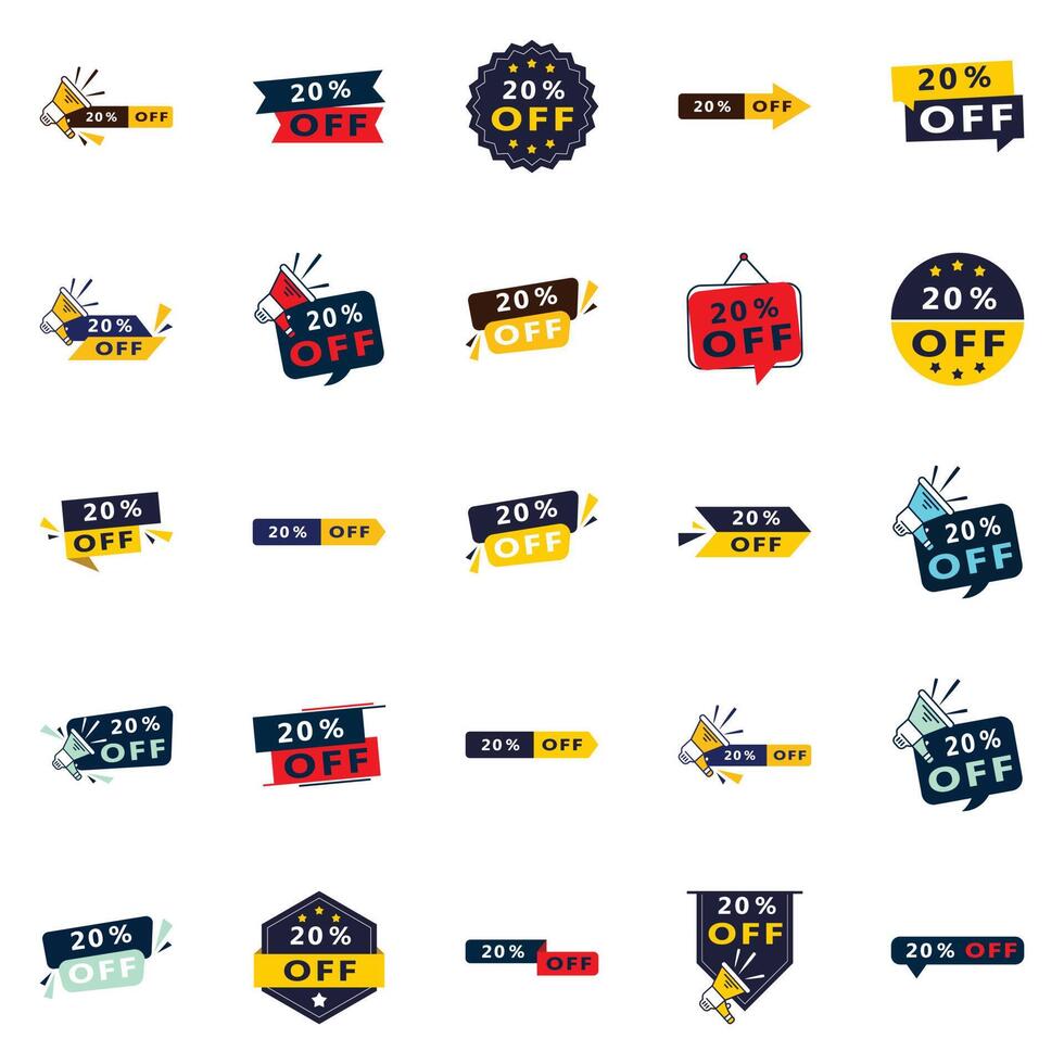 25 Vibrant 20 Off Sale Banners to Help You Stand Out vector