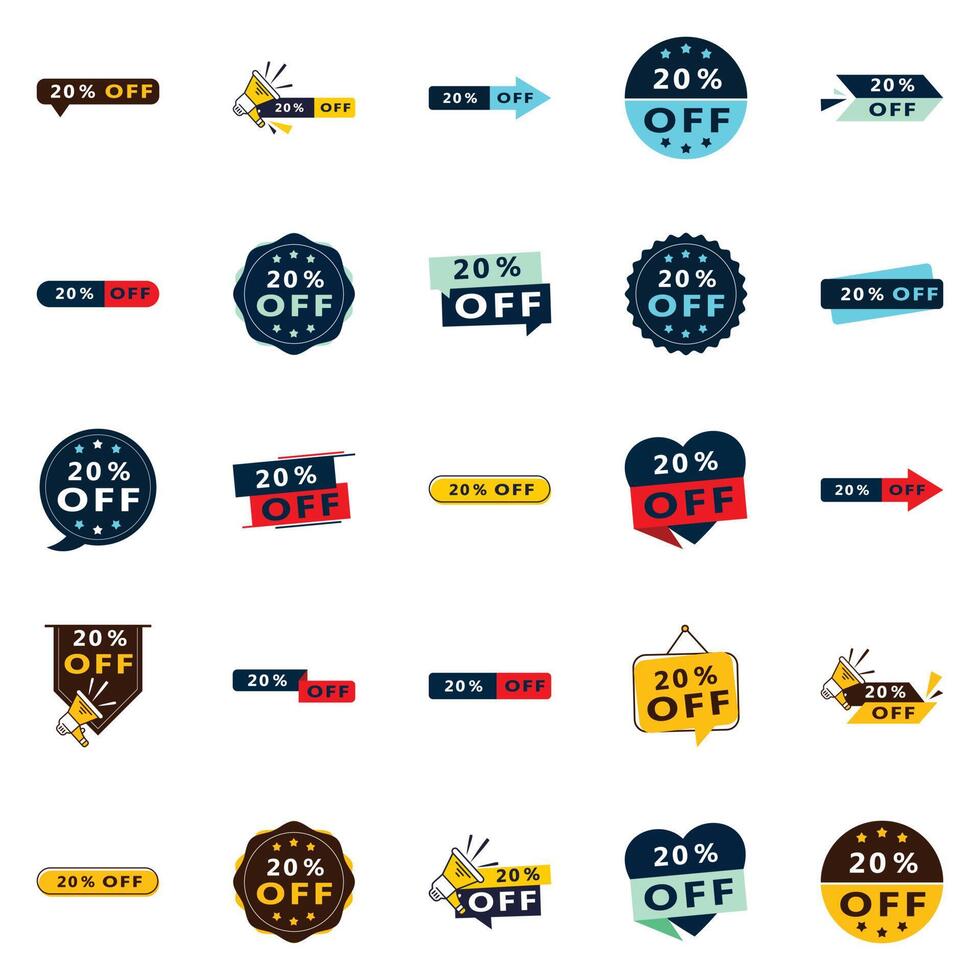 25 Unique 20 Off Sale Banners to Promote Your Business vector