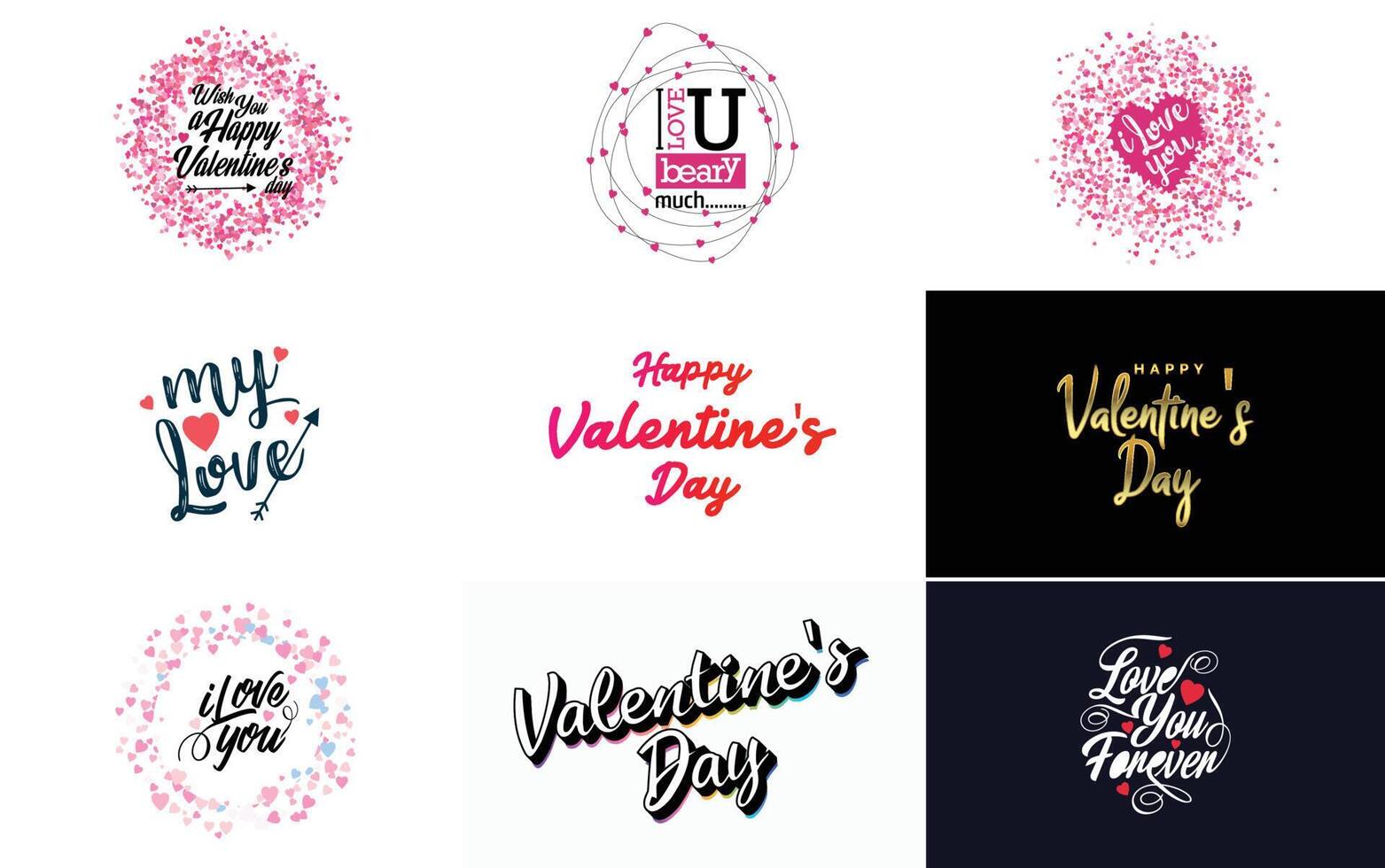 Happy Valentine's Day hand drawn lettering illustration suitable for use in design of flyers invitations posters brochures and banners vector