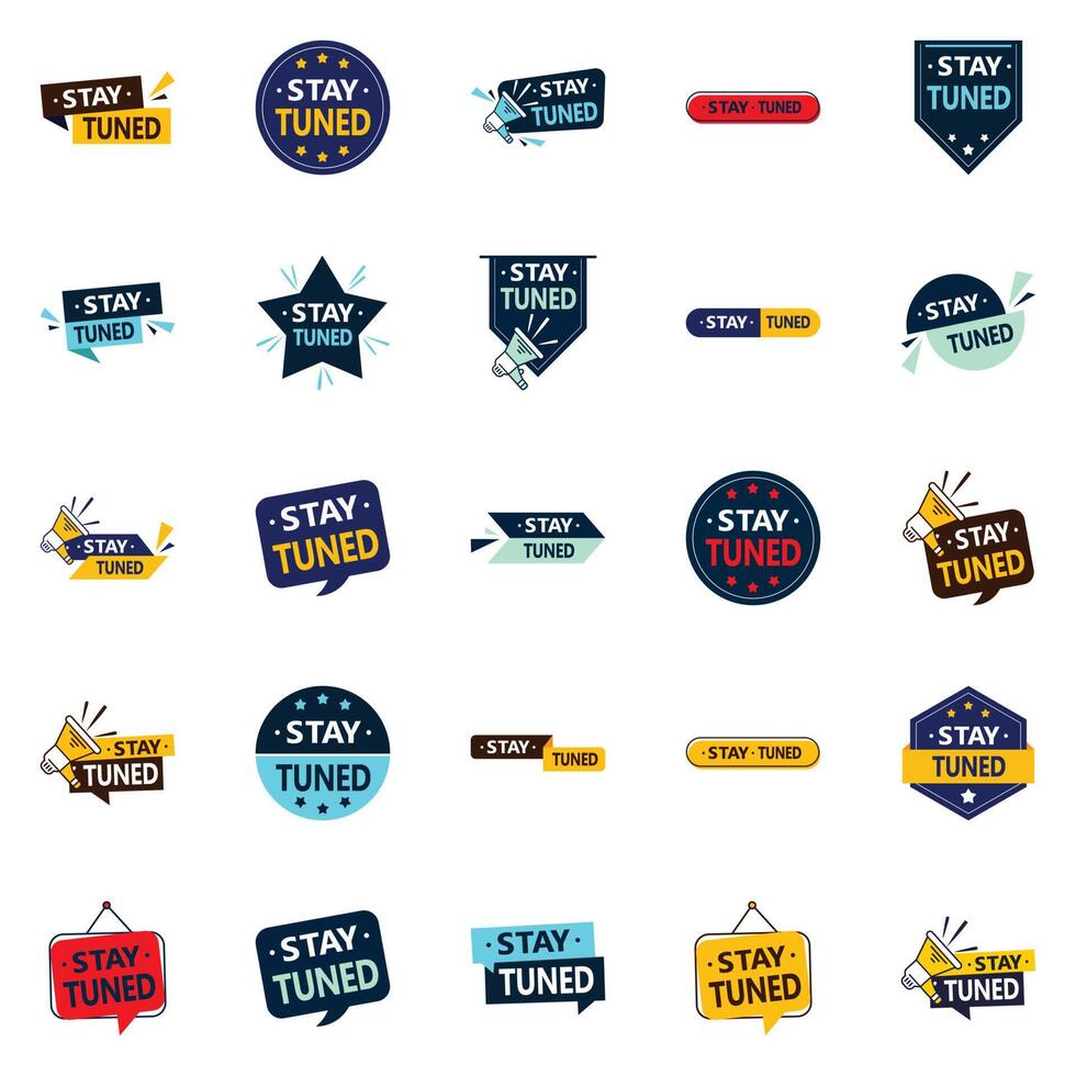 Stay Tuned 25 Innovative element Images for a contemporary and cutting edge rebrand vector