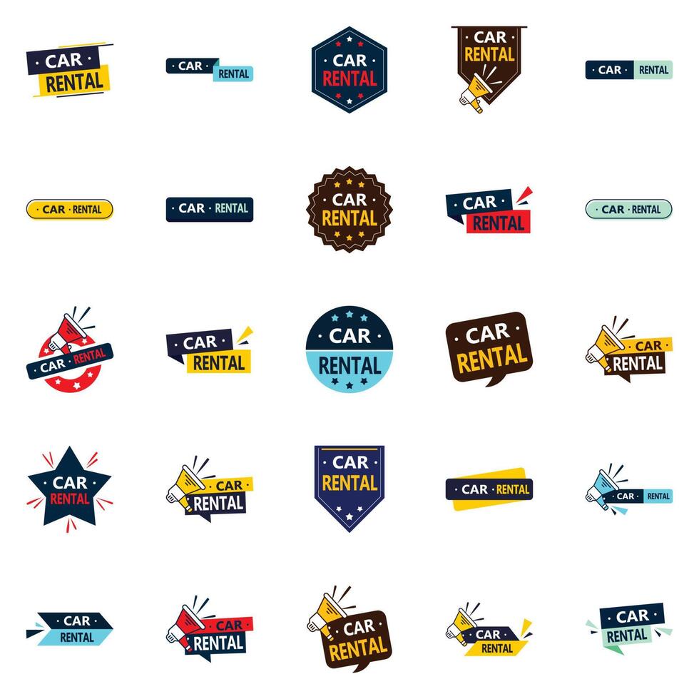 25 Versatile element designs for a new look in your car rental branding vector