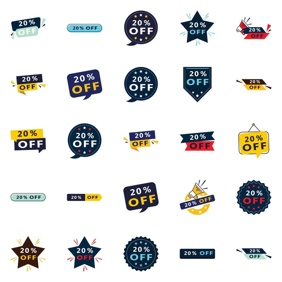 25 Vibrant 20 Off Sale Banners to Help You Stand Out vector