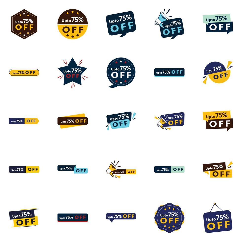 The Up to 70 Off element Collection 25 Inspiring Designs for Your Next Discount Event vector