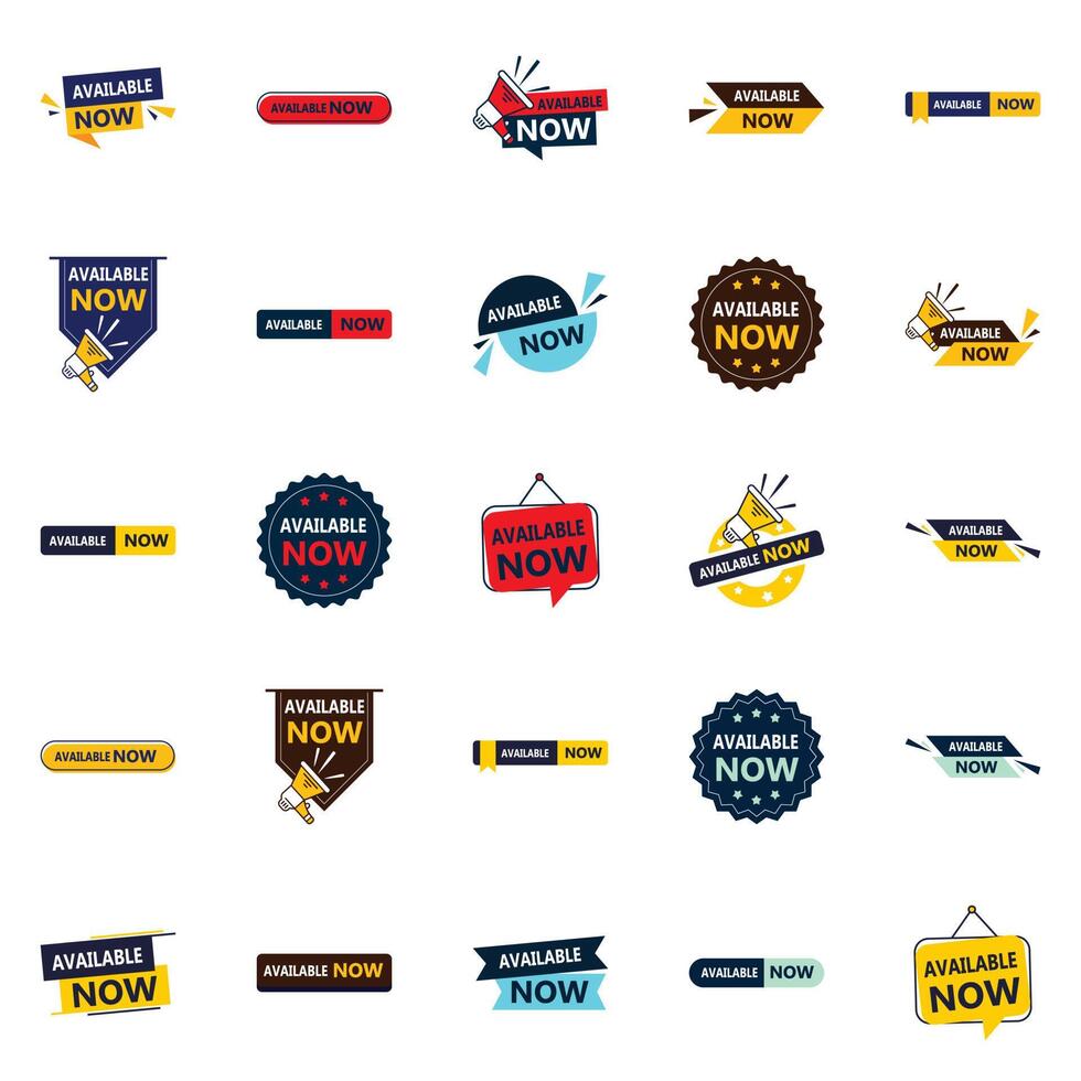 Available Now 25 element Banners for Extraordinary Branding Results vector
