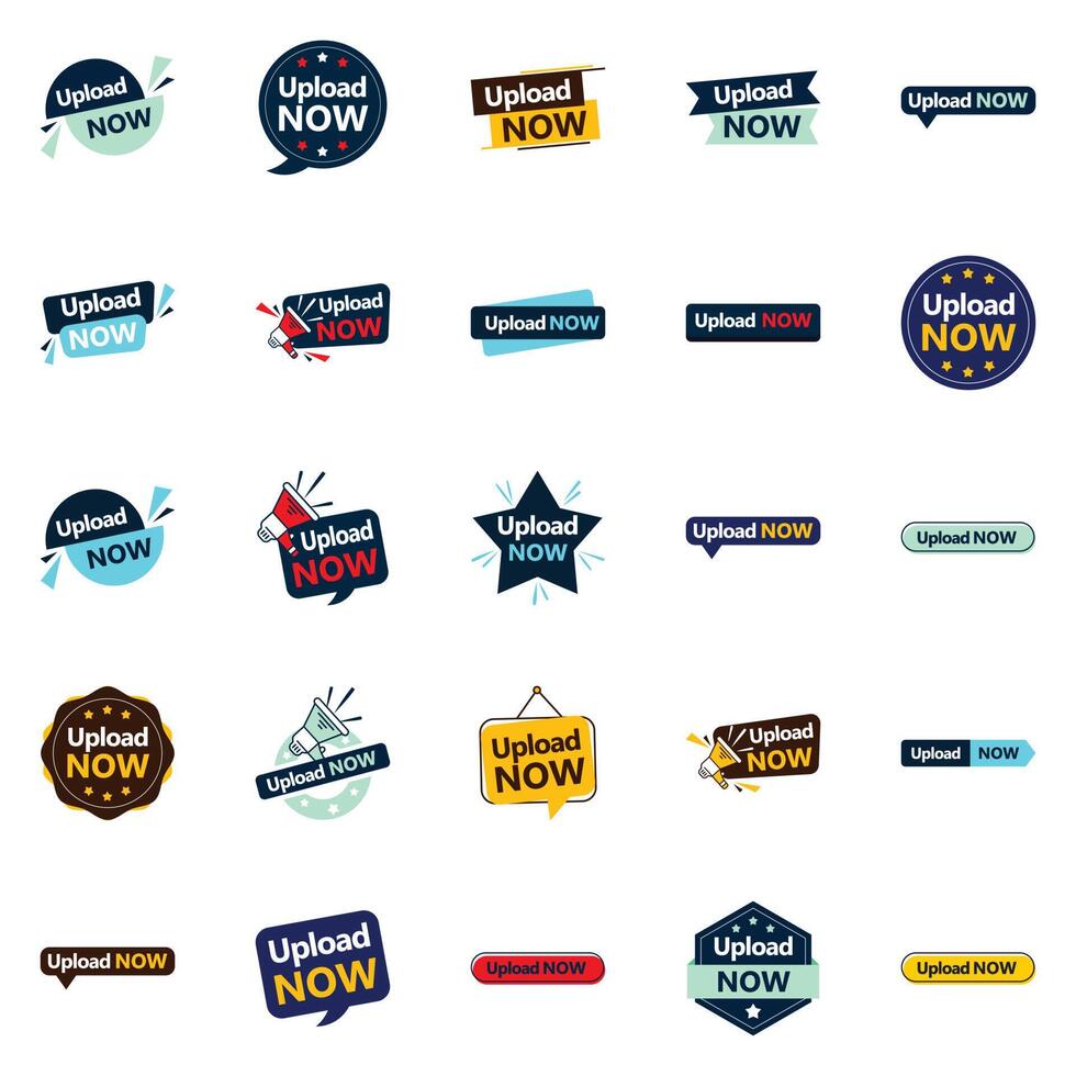 The Upload Now element Pack 25 Elegant Designs for Your Marketing and Advertising Efforts vector