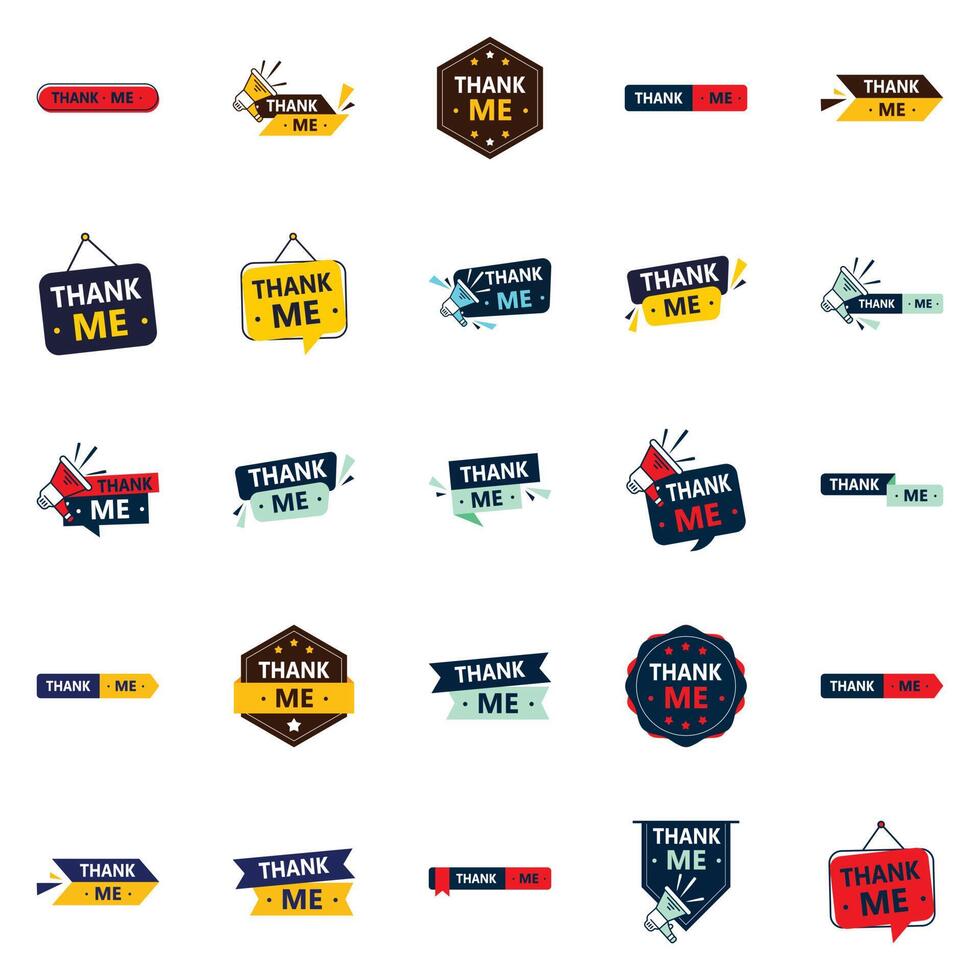 25 Diverse Thank Me Banners to Show Your Appreciation vector