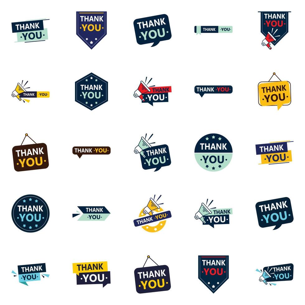 25 Innovative element Designs to Say Thanks in Style vector