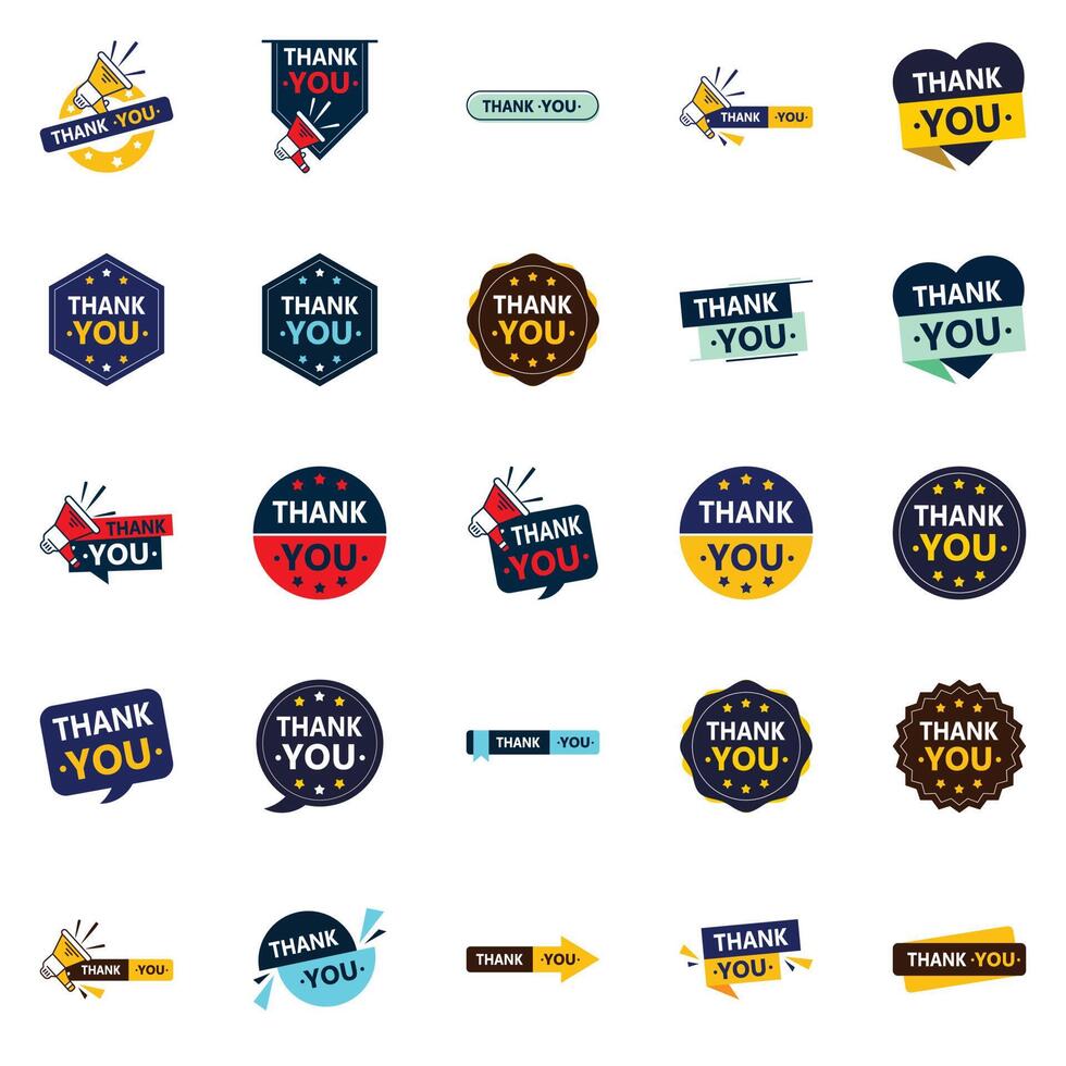 Thank You 25 Eye catching element Designs to Convey your Gratitude vector