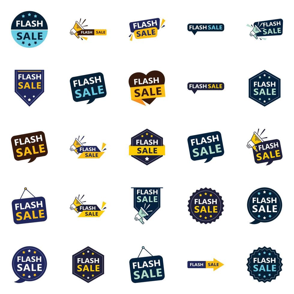 25 Editable element Designs in the Flash Sale Bundle Perfect for Personalized Marketing Campaigns vector