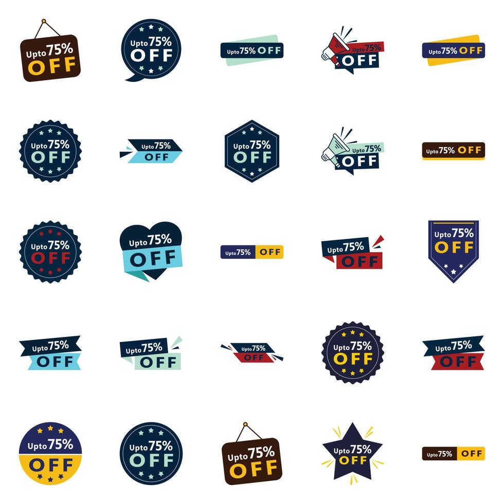 25 Professional element Designs in the Up to 70 Off Bundle Perfect for Sale Promotions vector