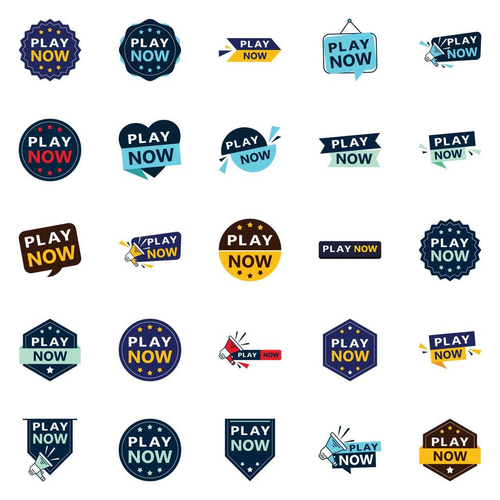 25 Vibrant Play Now Banners to Help You Stand Out vector