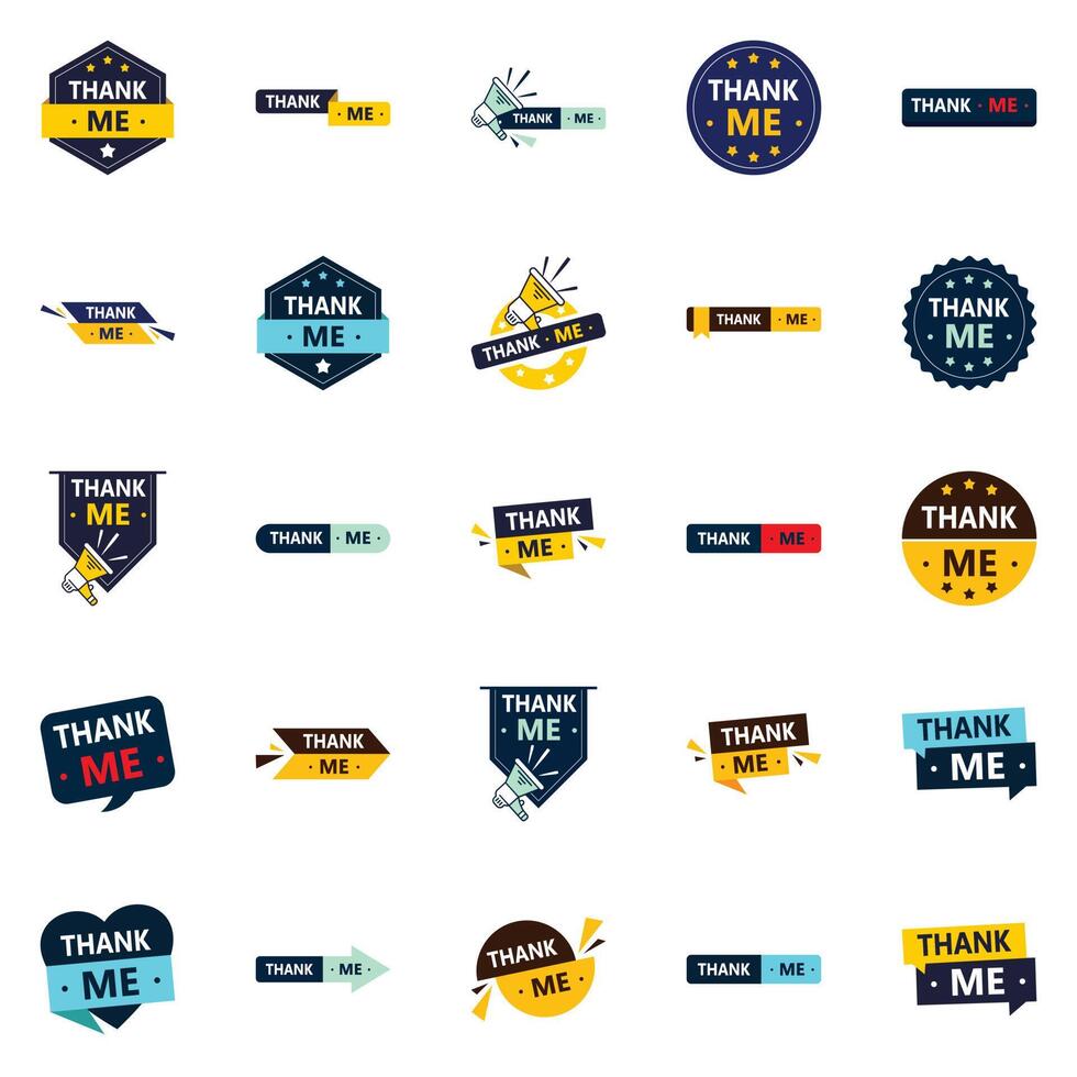 25 Dynamic Thank Me Banners to Show Your Appreciation vector