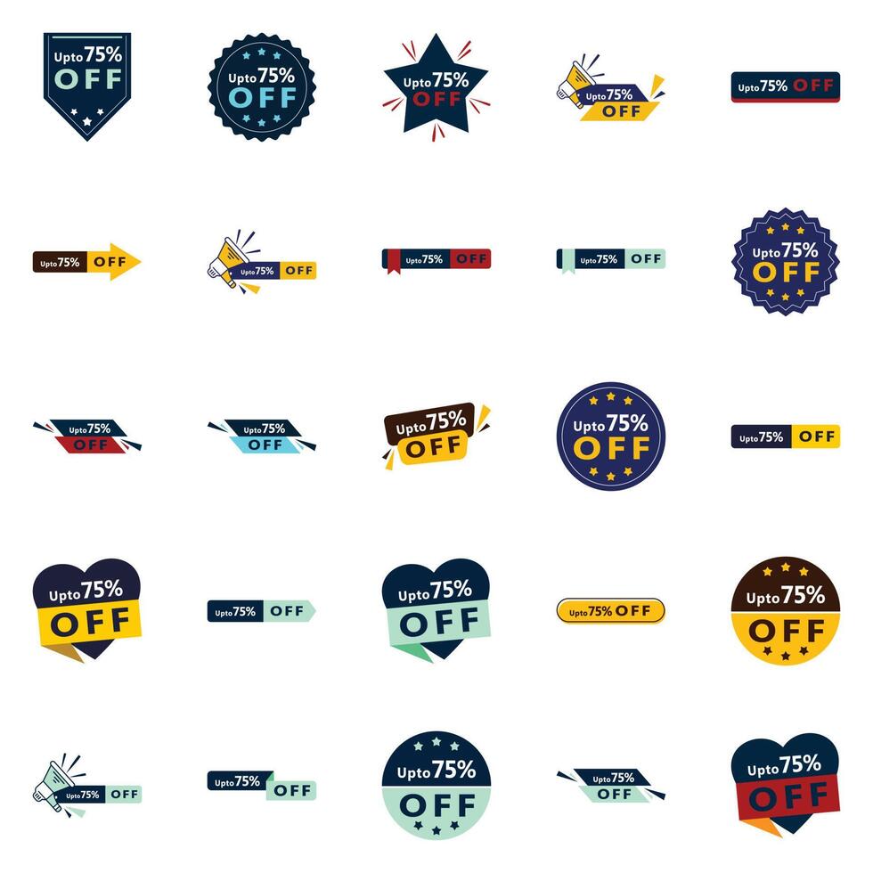 The Up to 70 Off element Pack 25 Impactful Designs for Maximum Discounts vector