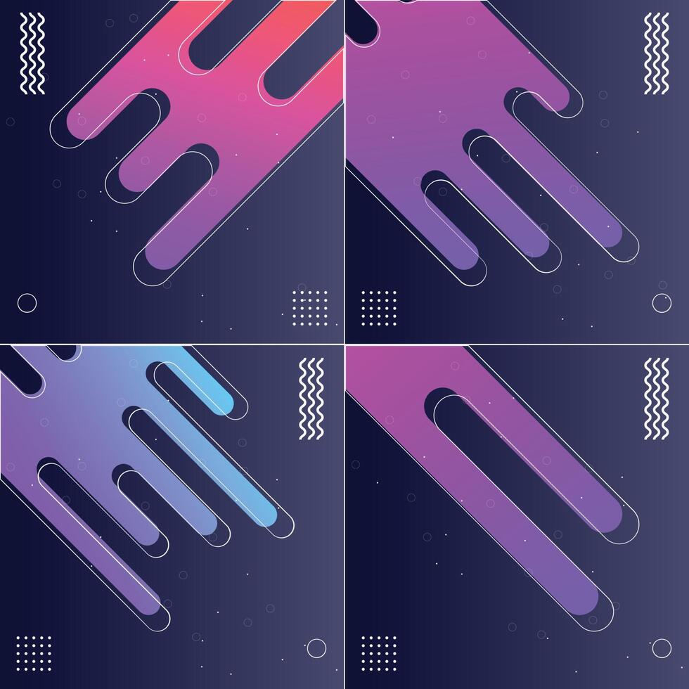 Pack of 4 Retro Hipster Geometric Patterns vector