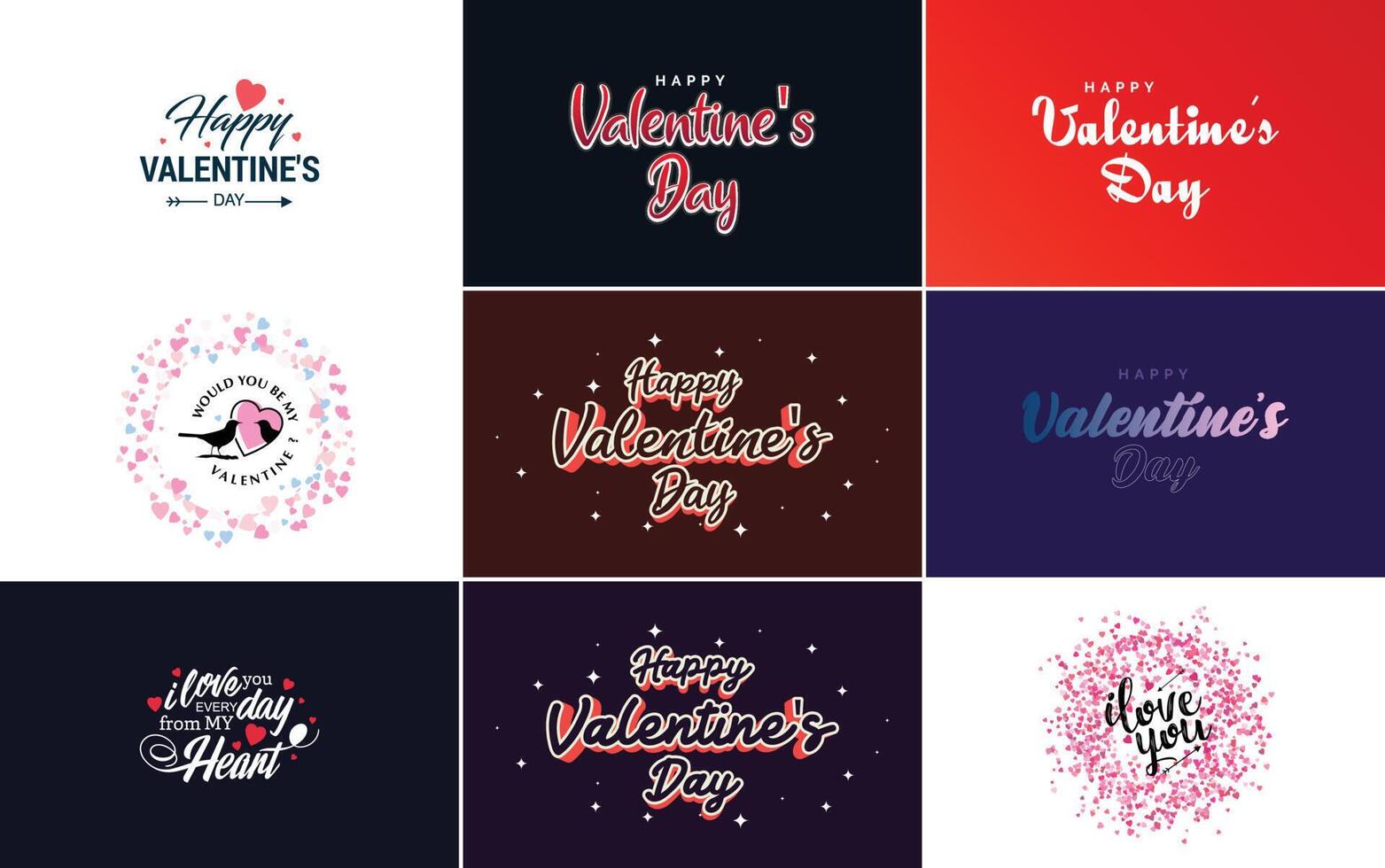 Happy Valentine's Day typography poster with handwritten calligraphy text isolated on white background element illustration vector