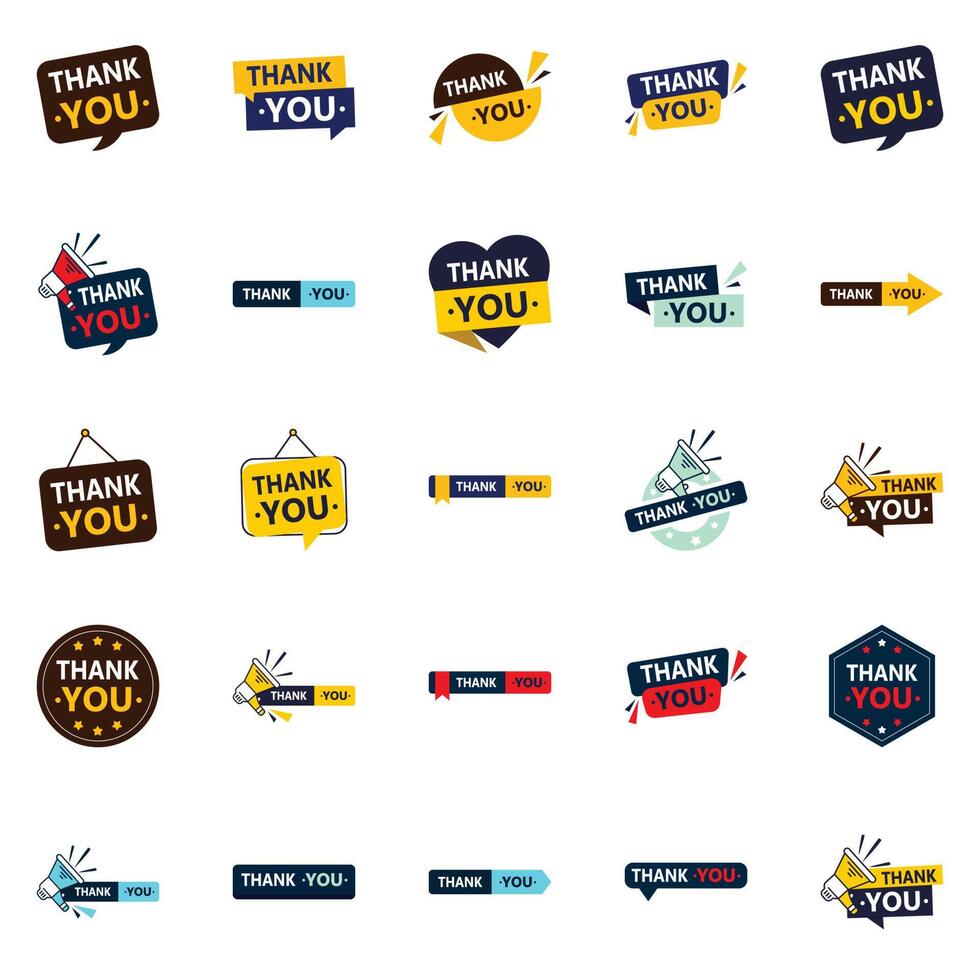 25 Fresh element Designs for Saying Thank You vector
