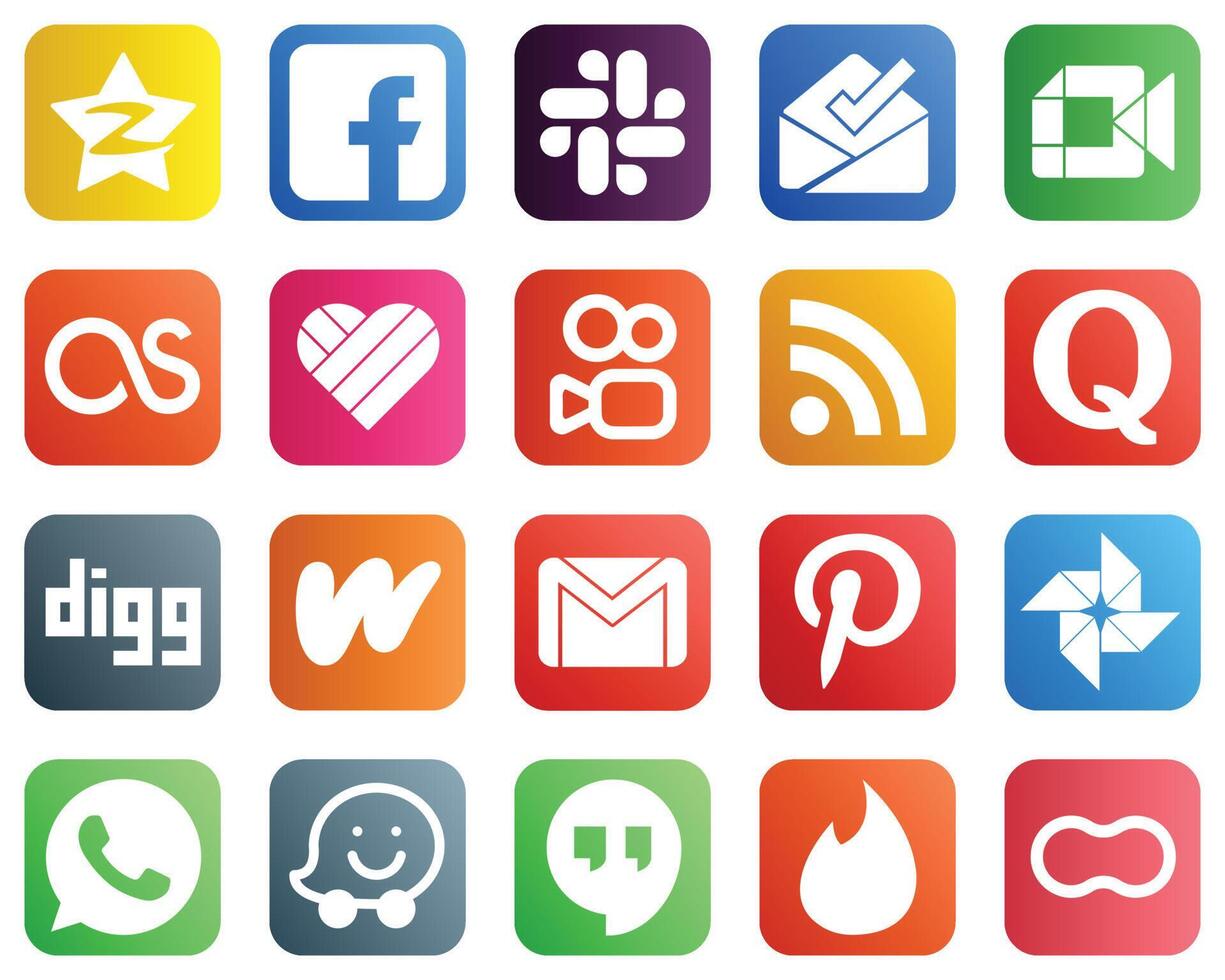 20 Professional Social Media Icons such as question feed google meet rss and likee icons Minimalist and professional vector