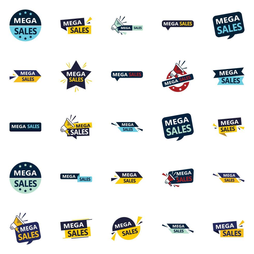 Mega Sale 25 Customizable element Banners for Your Next Promotion vector