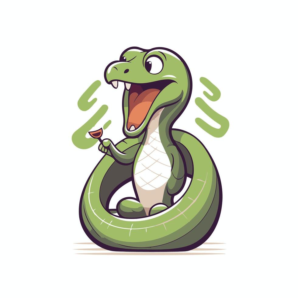 Crocodile element illustration Cute cartoon snake character vector