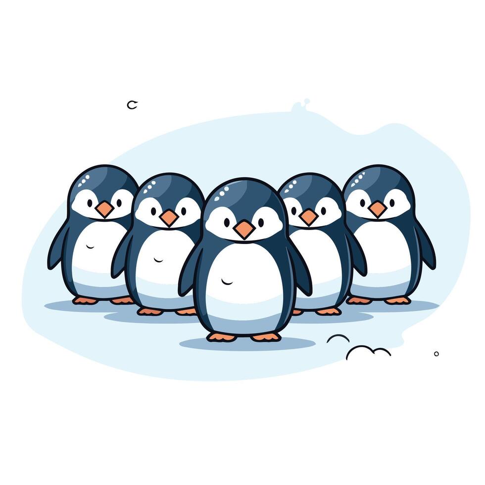 Cute penguins illustration Cute cartoon penguin vector