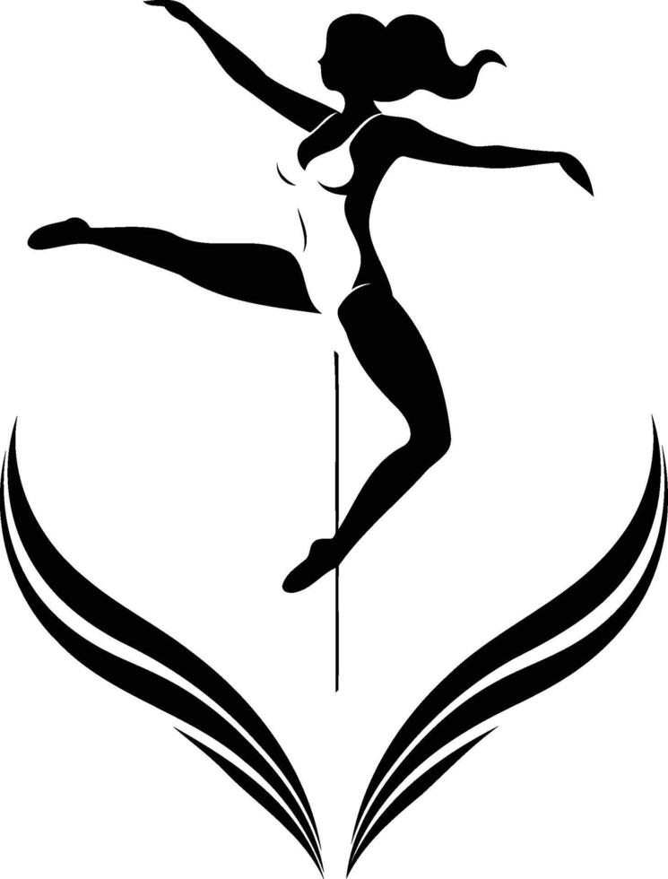 silhouette of a gymnast on a white background element illustration vector