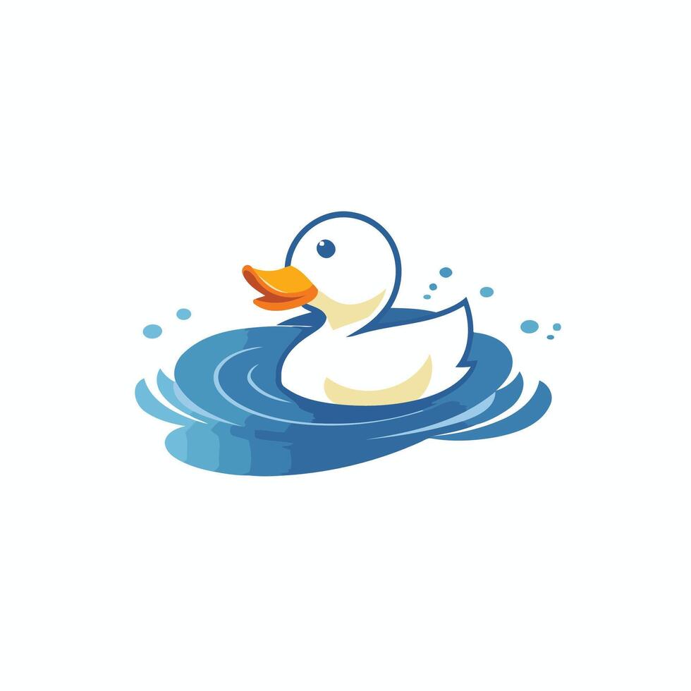 Duck swimming in the water icon on white background element illustration vector