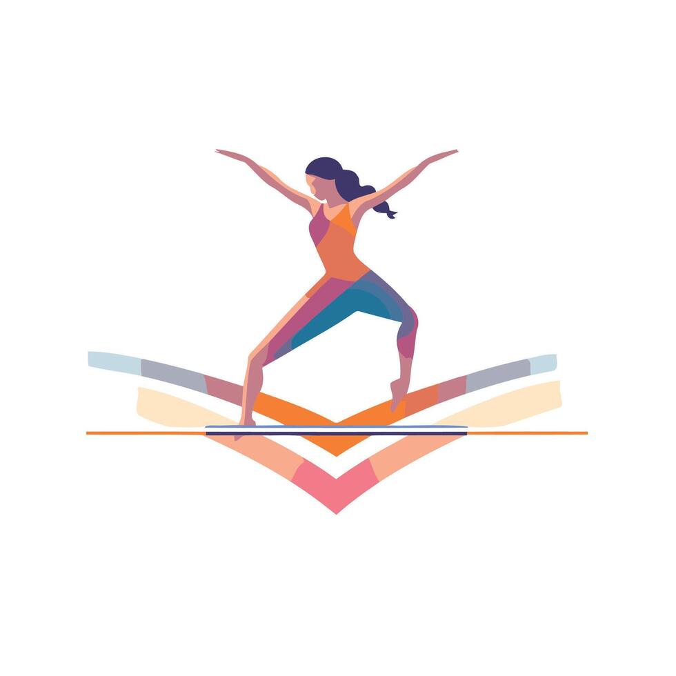 Girl practicing yoga in lotus pose Flat style element illustration vector