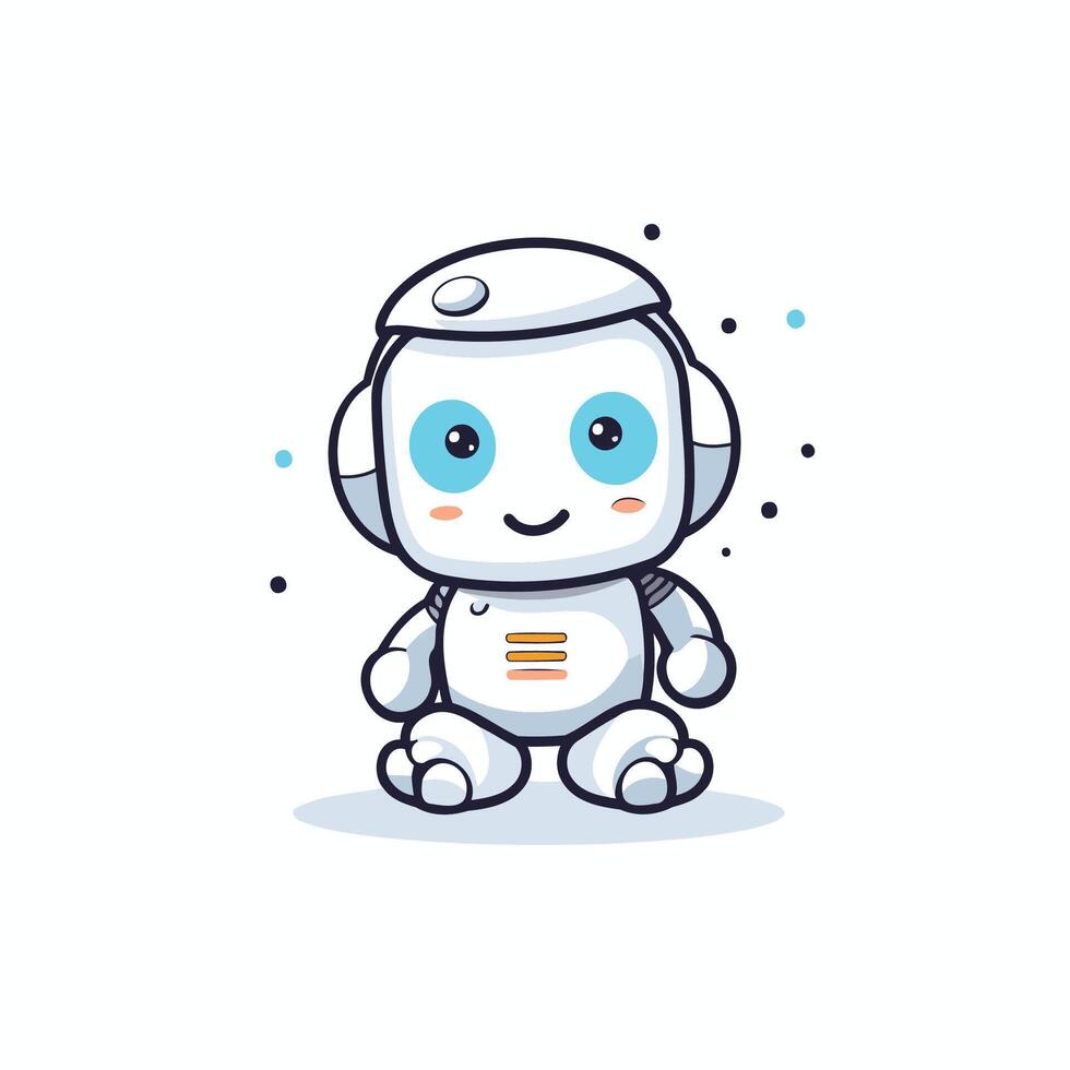 Cute robot cartoon element illustration Cute little robot vector
