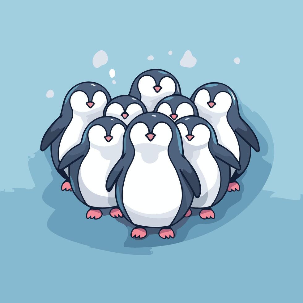 Penguin family element illustration of a group of penguins vector
