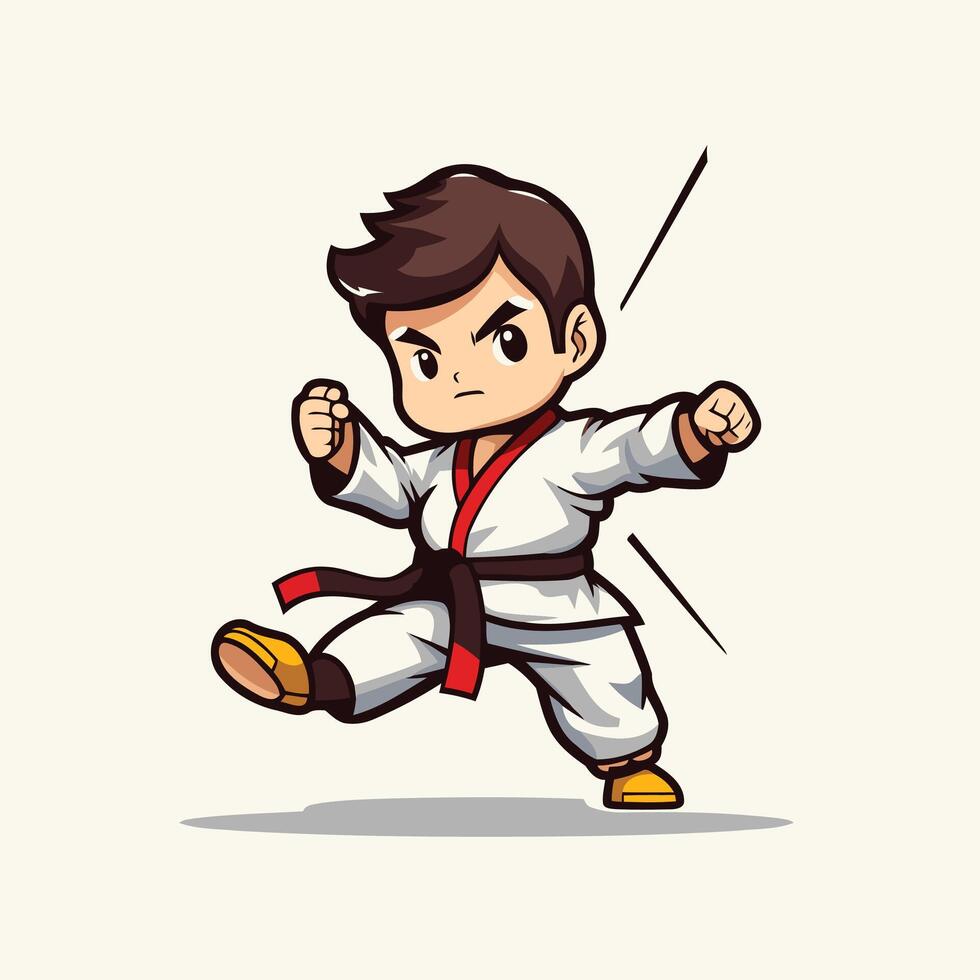 Taekwondo boy cartoon character element illustration of a taekwondo boy vector