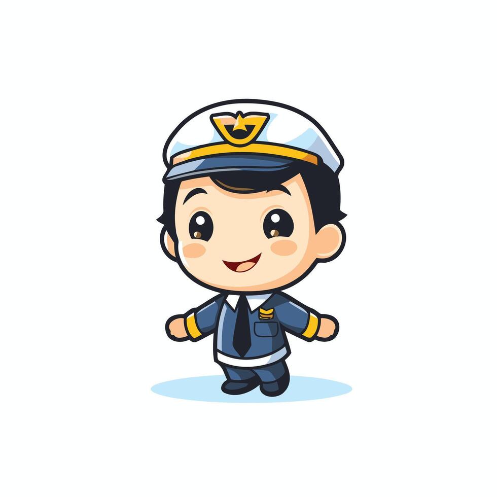 Cute Boy Pilot Cartoon Mascot Character element Illustration Design vector