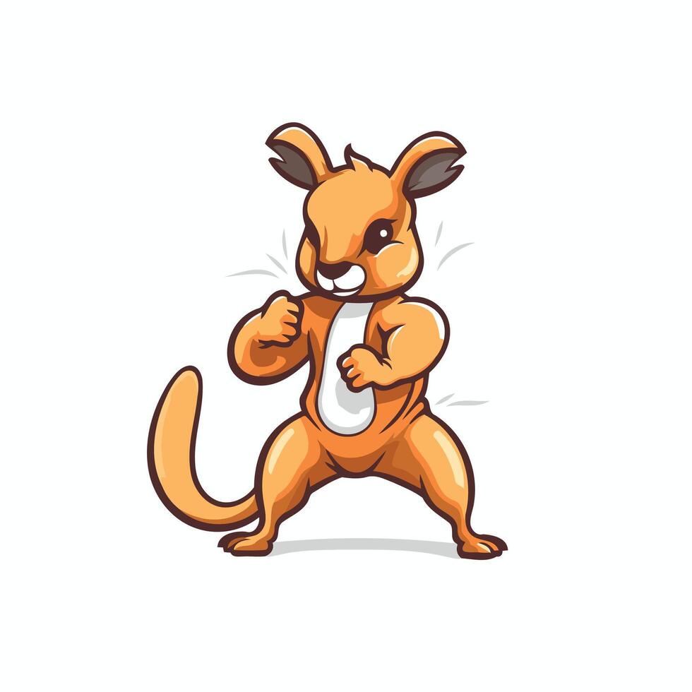 Cartoon kangaroo isolated on white background element illustration vector