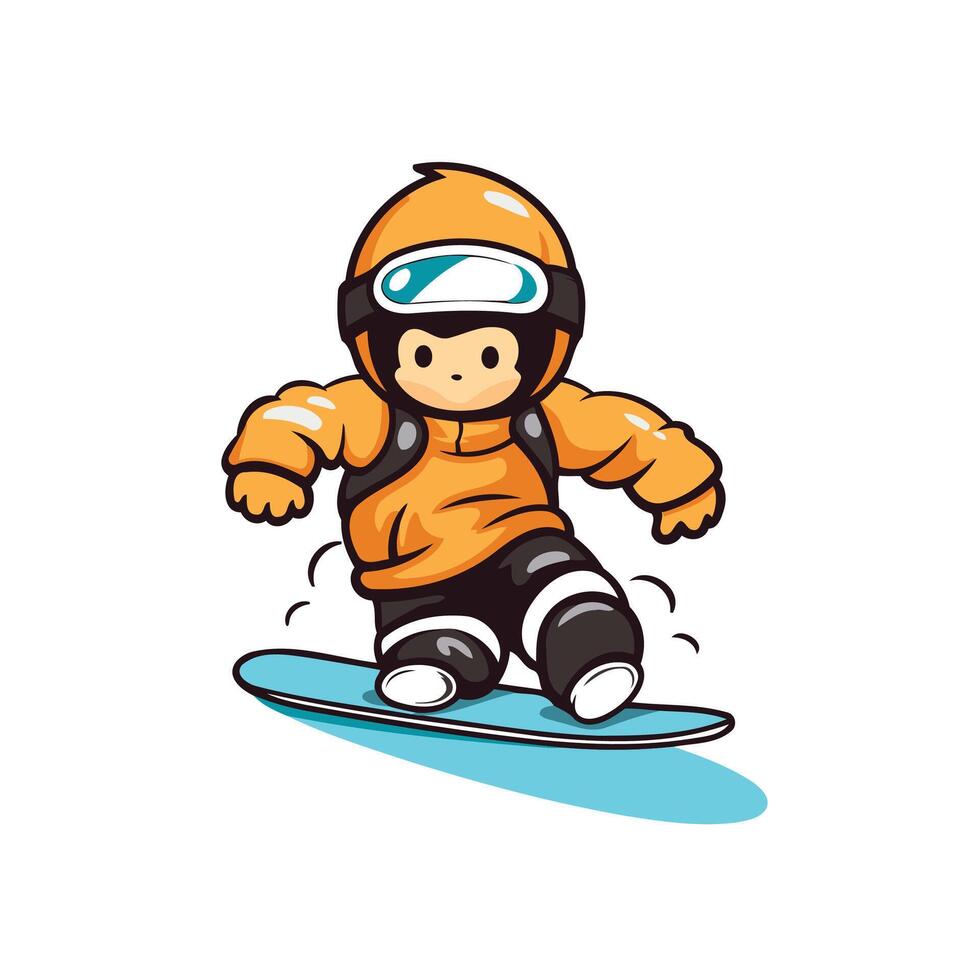 Snowboarder cartoon isolated on a white background element illustration vector