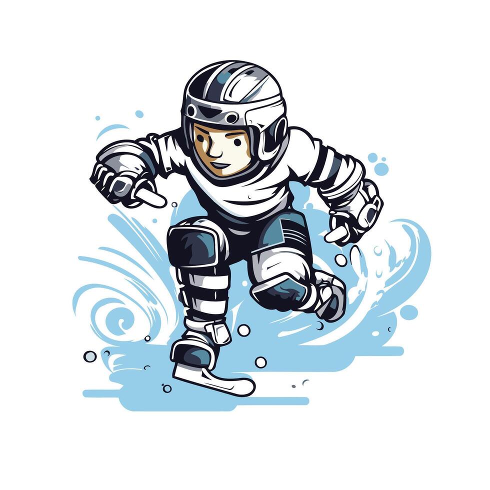 Ice hockey player element illustration of a hockey player on ice vector