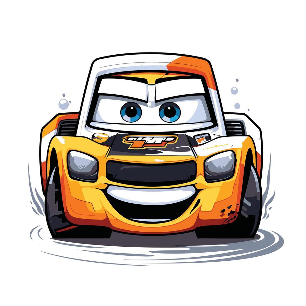 element illustration of funny cartoon monster truck Isolated on white background vector