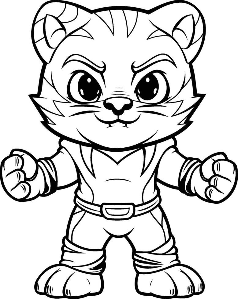 Cute Cartoon Tiger Mascot Character element Illustration vector