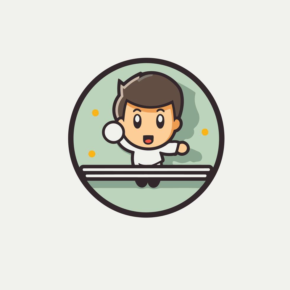 Cute Boy Cartoon Character Icon element Illustration Flat Design Style vector
