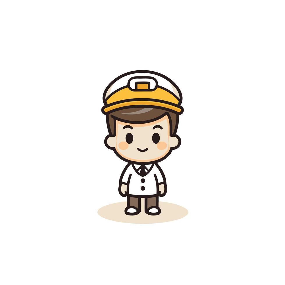 Cute Sailor Boy Cartoon Mascot Character element Illustration Design vector