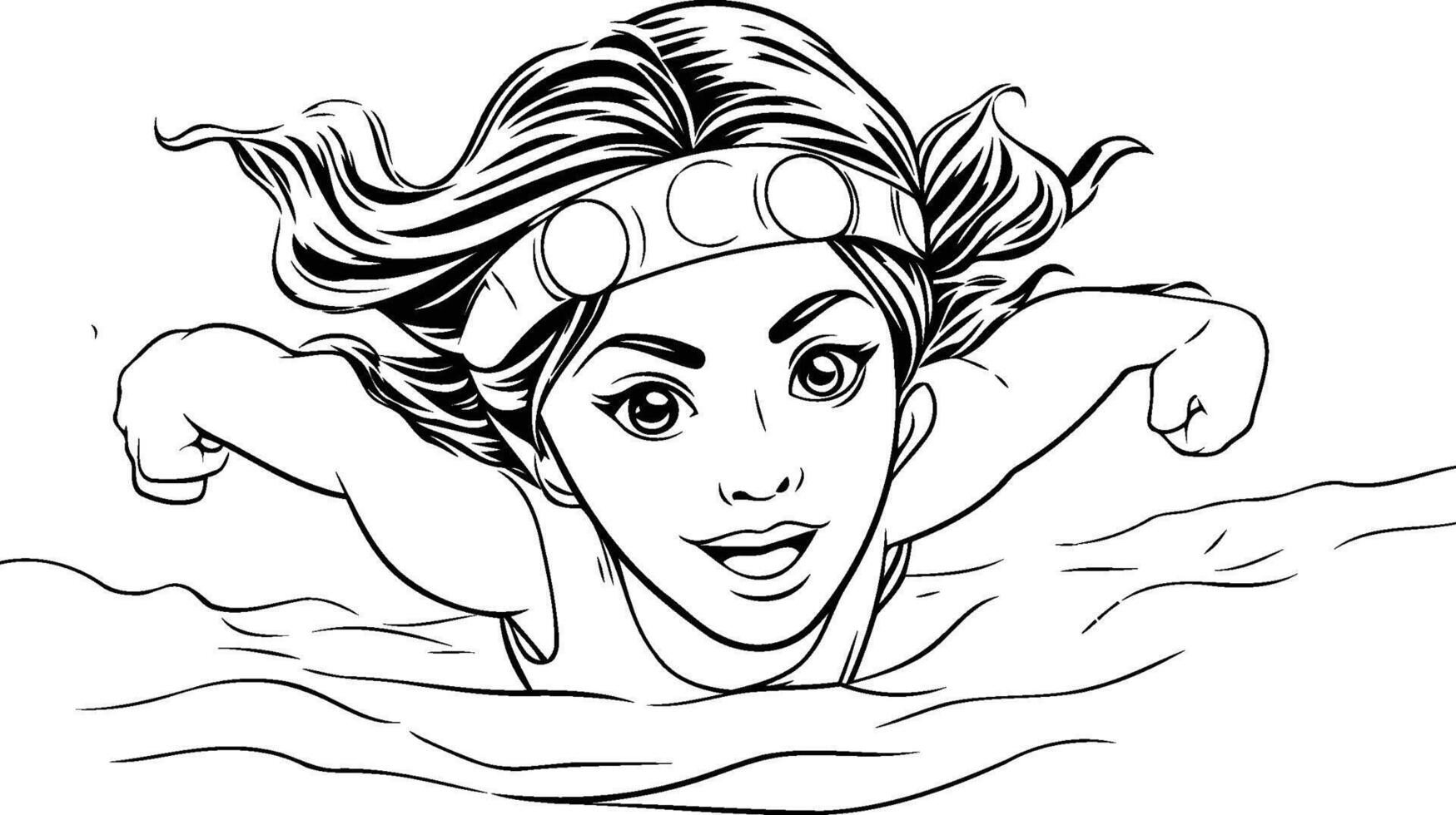 Beautiful girl in the water element illustration of a girl in the water vector