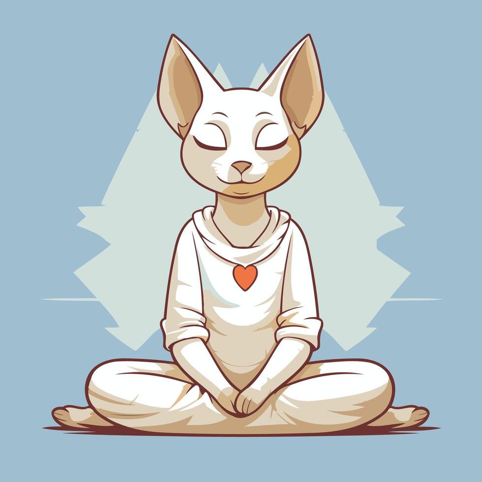 element illustration of a chihuahua sitting in yoga pose vector