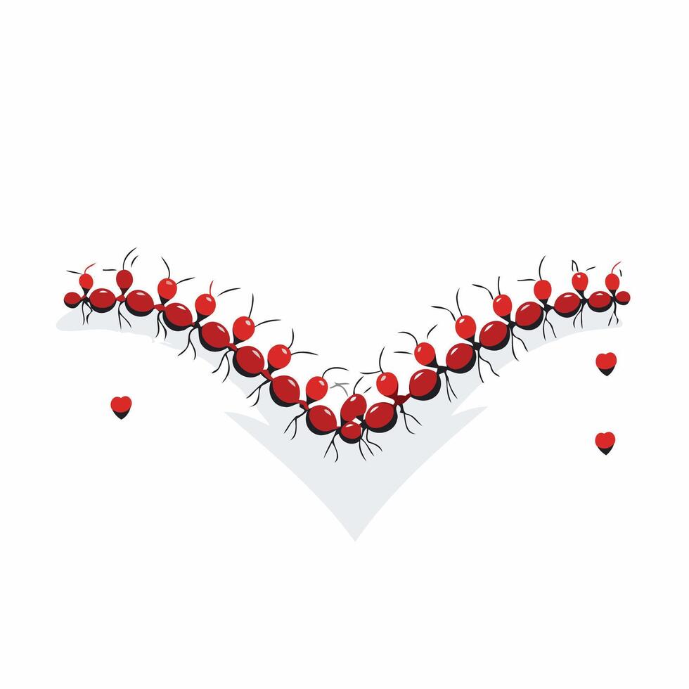 Ants and heart on white background element illustration Eps 10 vector