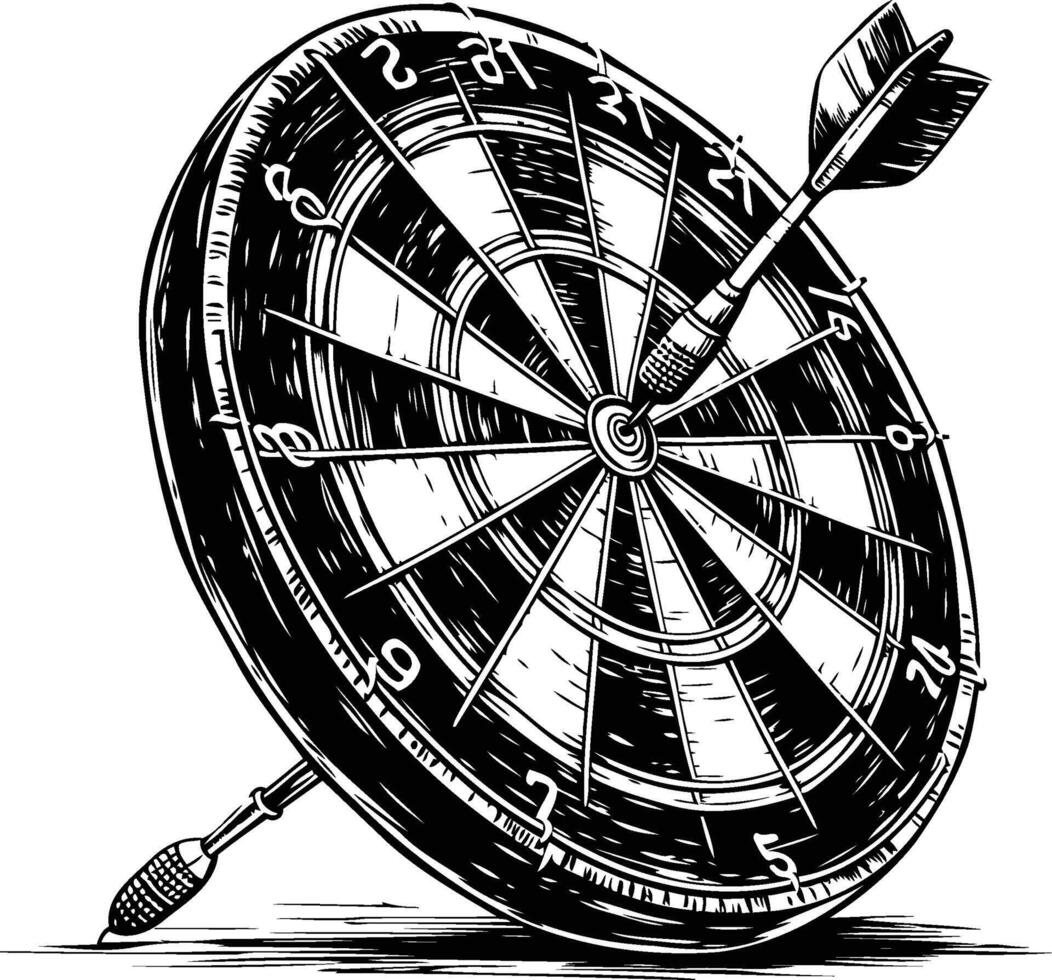 Dartboard with arrows illustration of a dartboard vector
