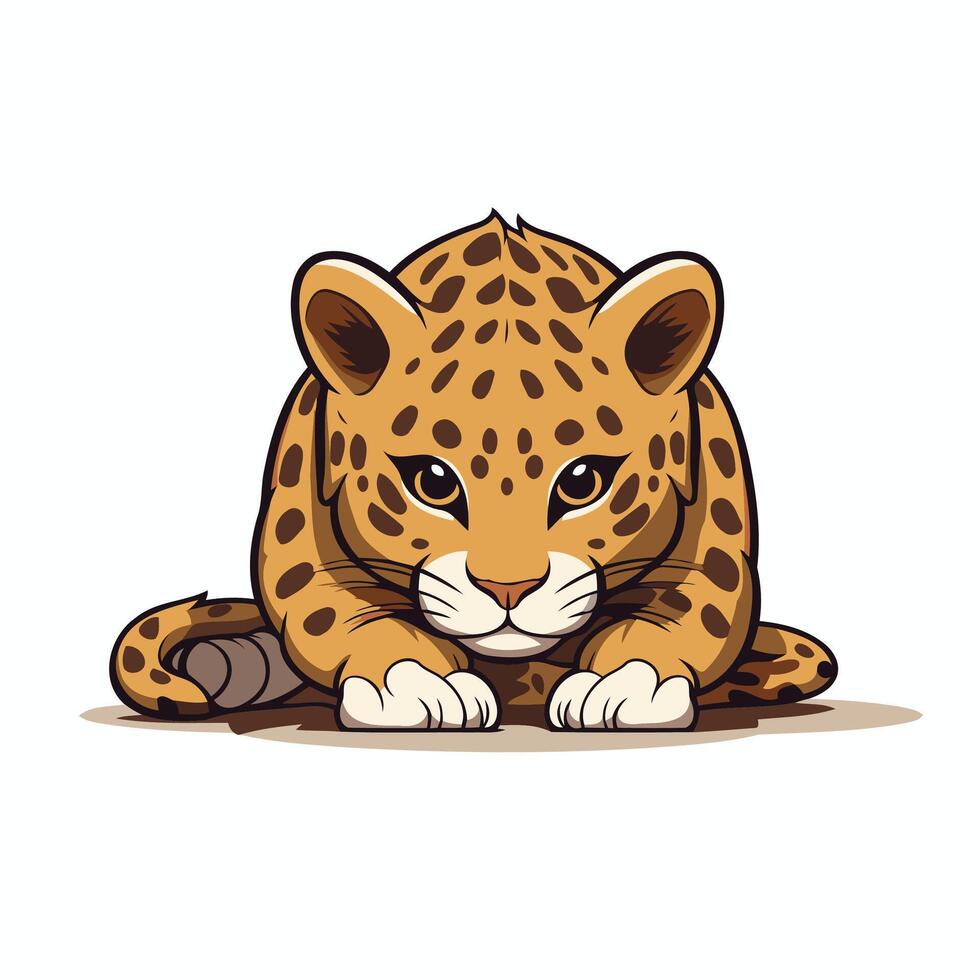 Jaguar sitting on the ground illustration of a wild animal vector