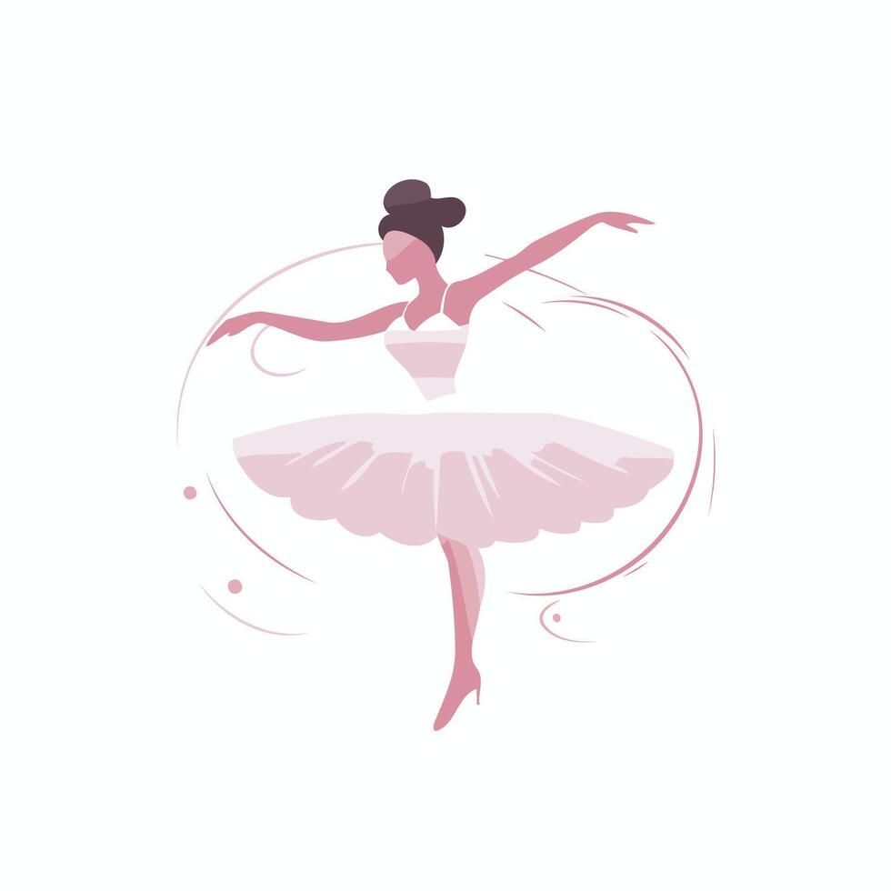 Beautiful ballerina in a white tutu illustration vector