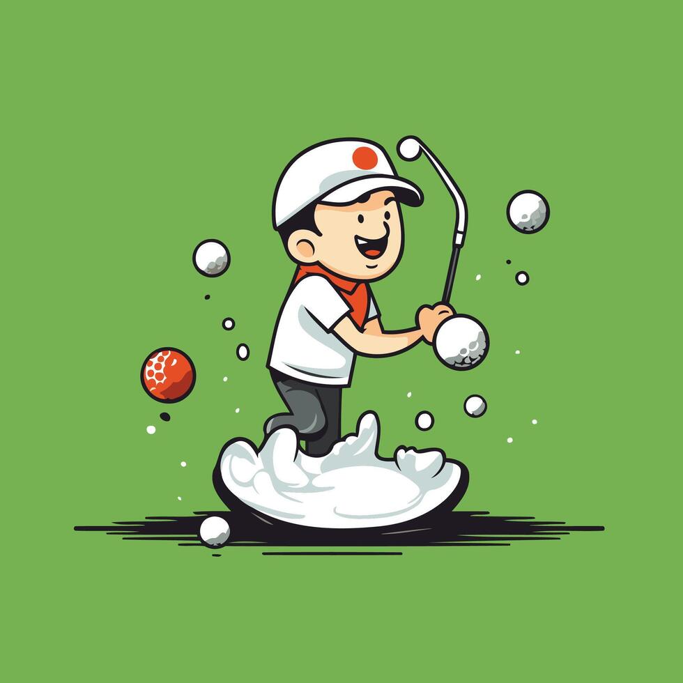 Cartoon golfer playing golf illustration of a cartoon golfer playing golf vector