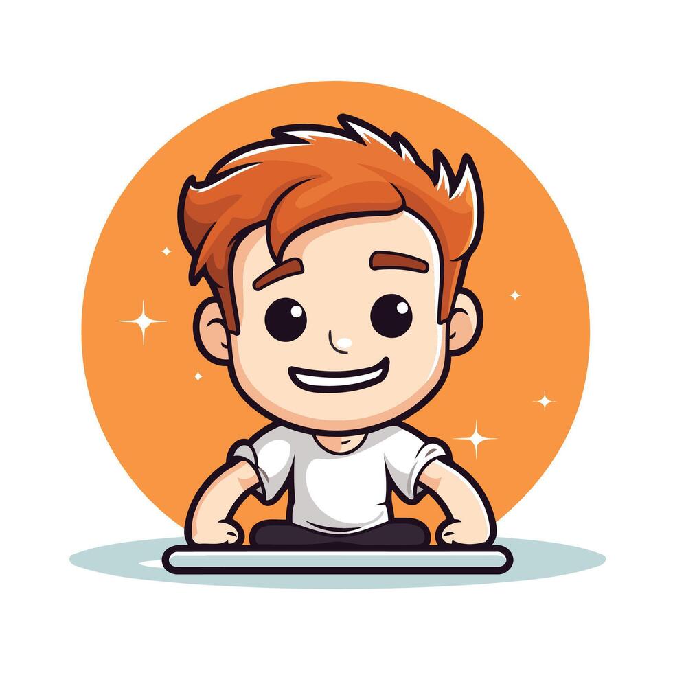 cute boy cartoon icon element illustration graphic design element illustration graphic design vector