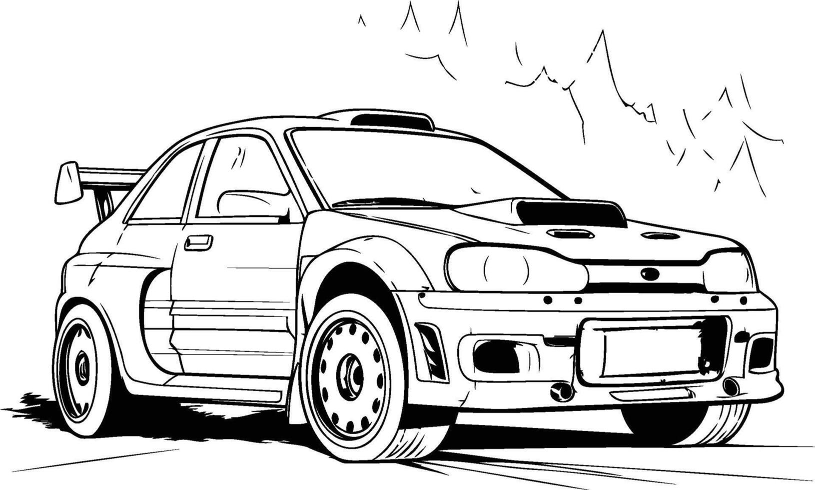sketch of the car on a white background illustration vector