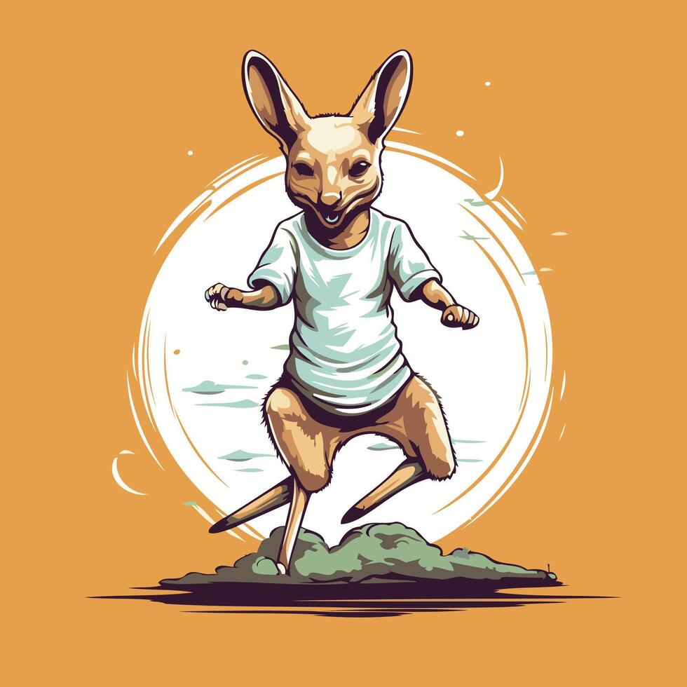 Kangaroo jumping in the air illustration of a kangaroo vector